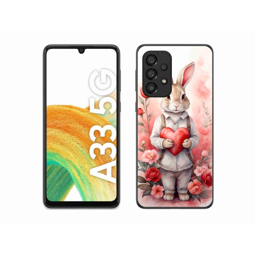 Gelový kryt mmCase na Samsung Galaxy A33 5G - zajíc se srdíčkem