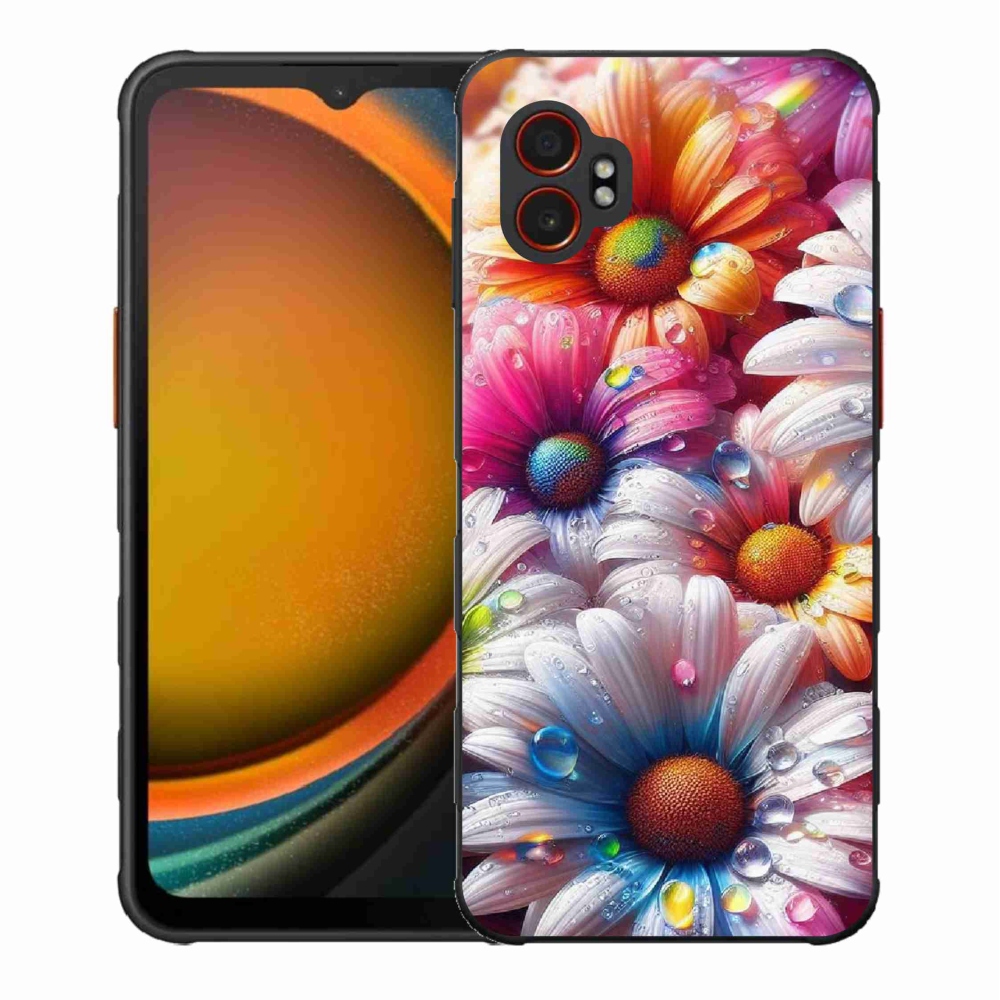 Gelový kryt mmCase na Samsung Galaxy Xcover 7 Pro - barevné kopretiny
