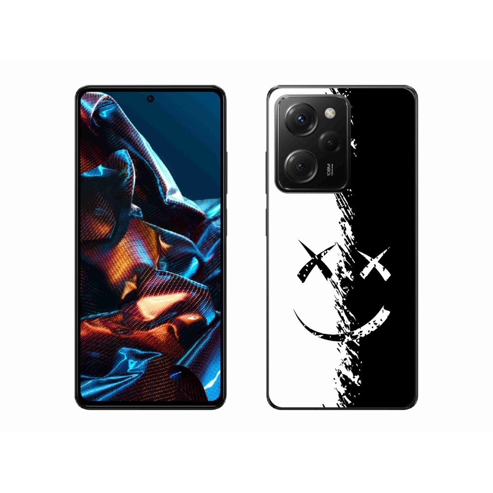 Gelový kryt mmCase na Xiaomi Poco X5 Pro 5G - černobílý smajlík