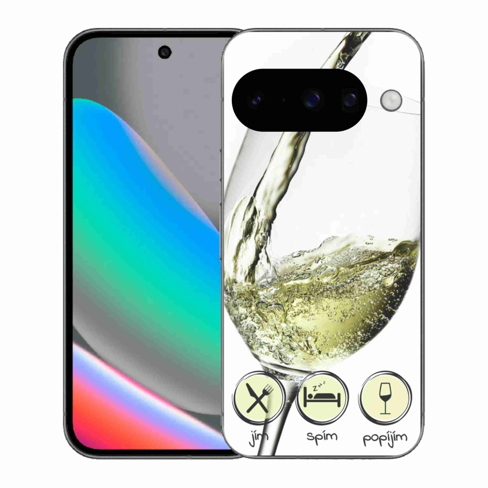 Gelový kryt mmCase na Google Pixel 10 - sklenička vína bílé