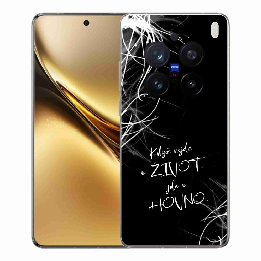 Gelový kryt mmCase na Vivo X200 Pro 5G - vtipný text 16 černé pozadí