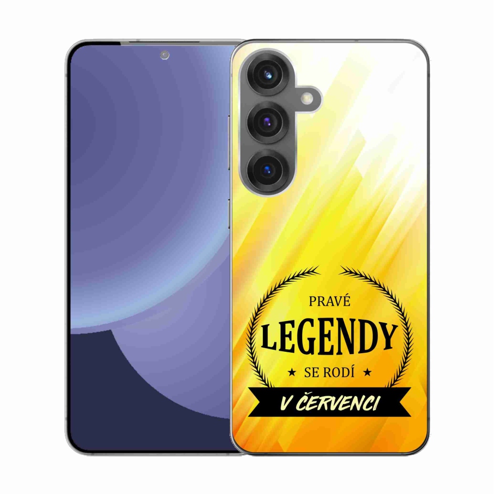 Gelový kryt mmCase na Samsung Galaxy S25 - legendy v červenci žluté pozadí