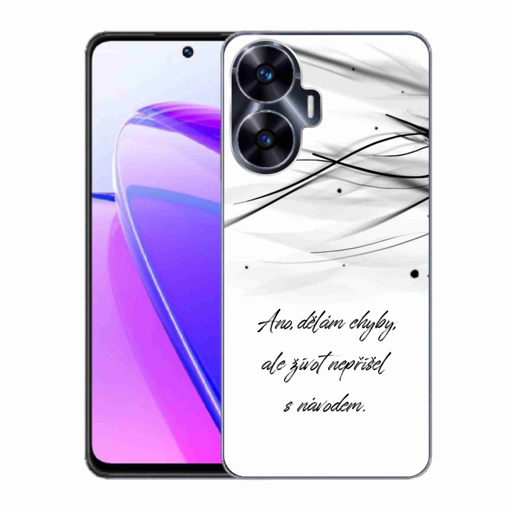 Gelový kryt mmCase na Realme C55 - citát bílé pozadí