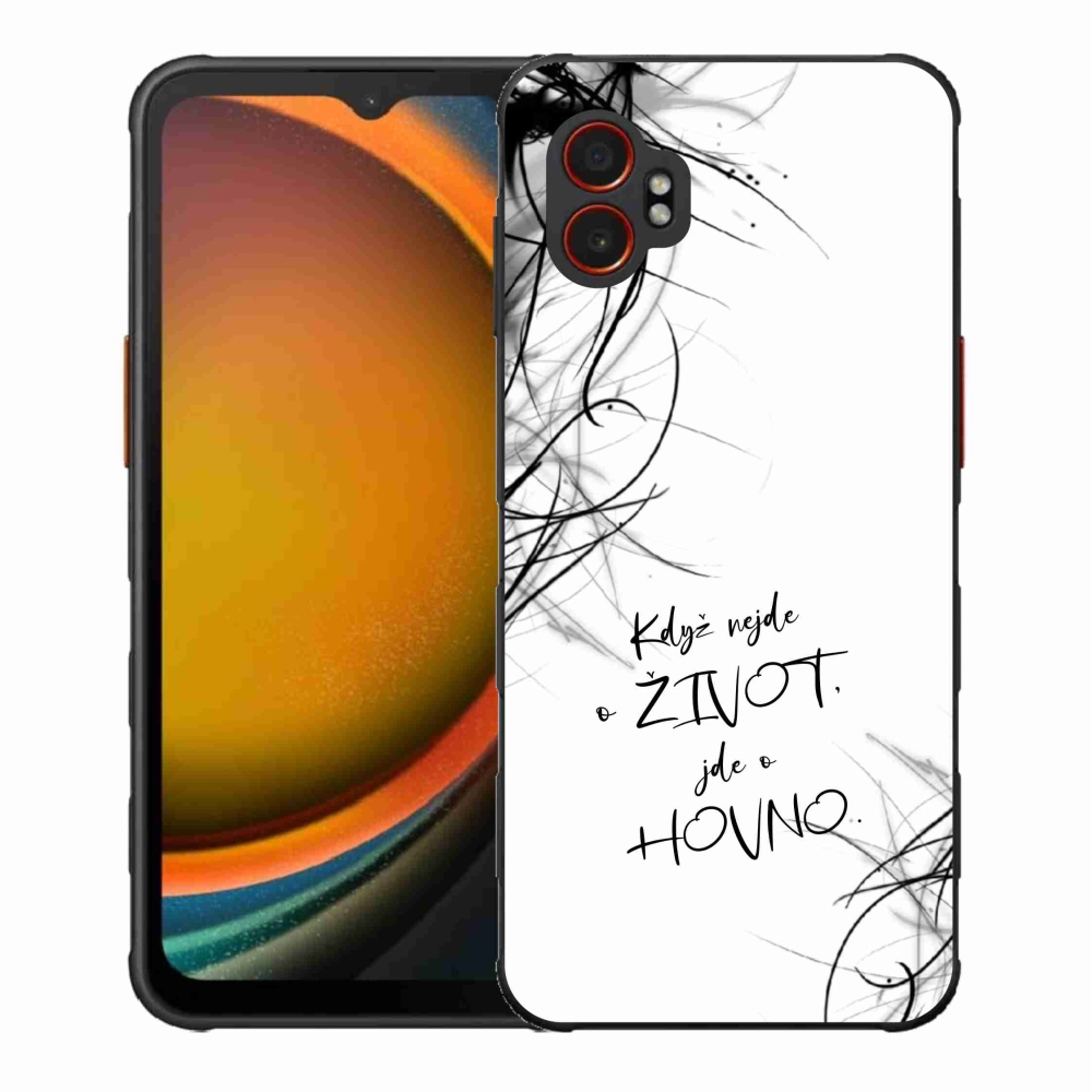 Gelový kryt mmCase na Samsung Galaxy Xcover 7 Pro - vtipný text 16 bílé pozadí