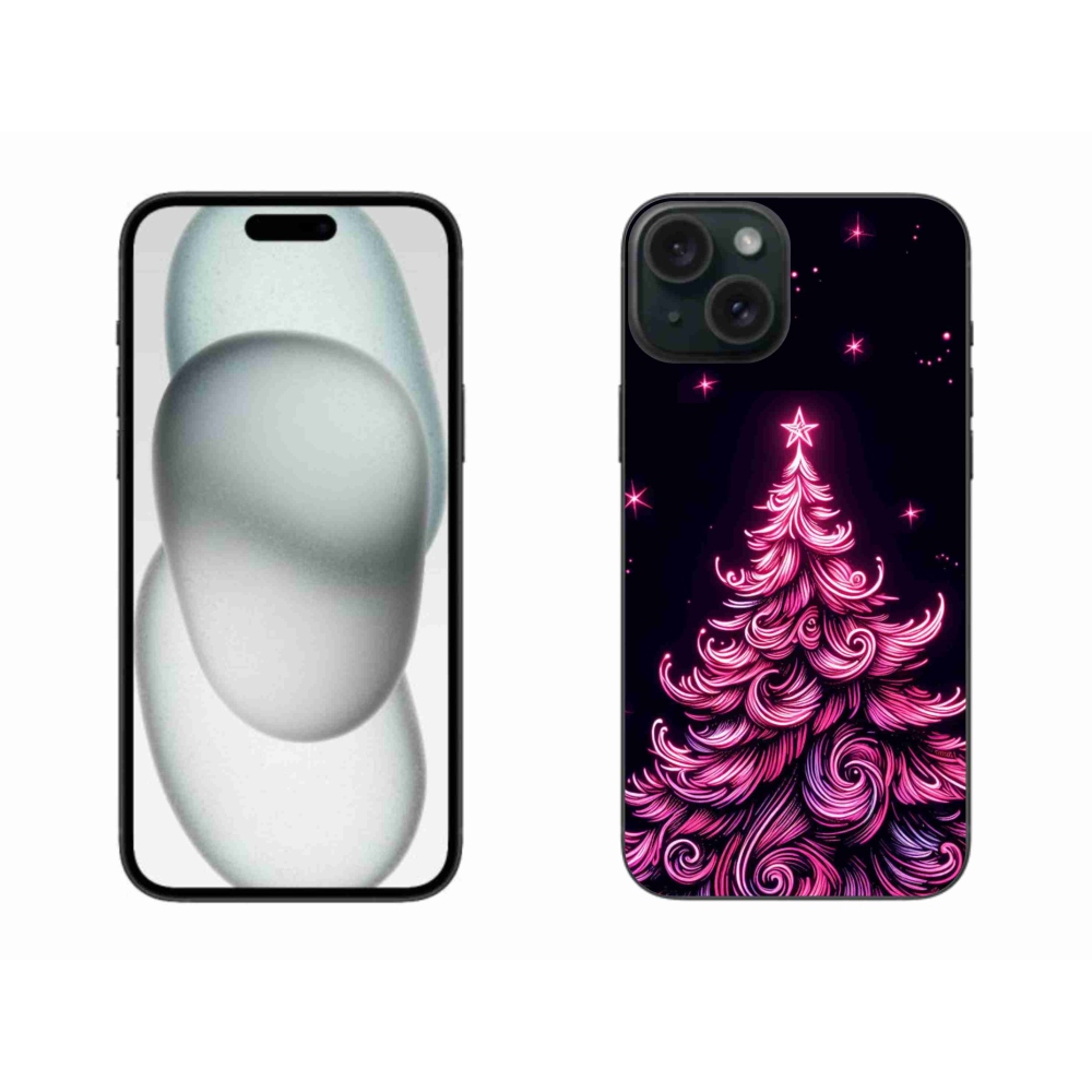 Gelový kryt mmCase na iPhone 15 Plus - neonový vánoční stromek 2