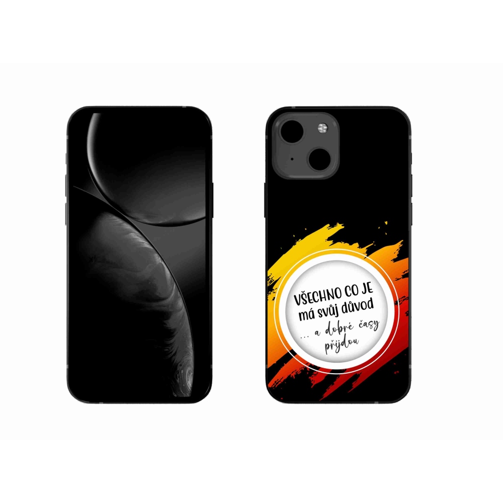 Gelový kryt mmCase na iPhone 13 6.1 - citát 3 černé pozadí