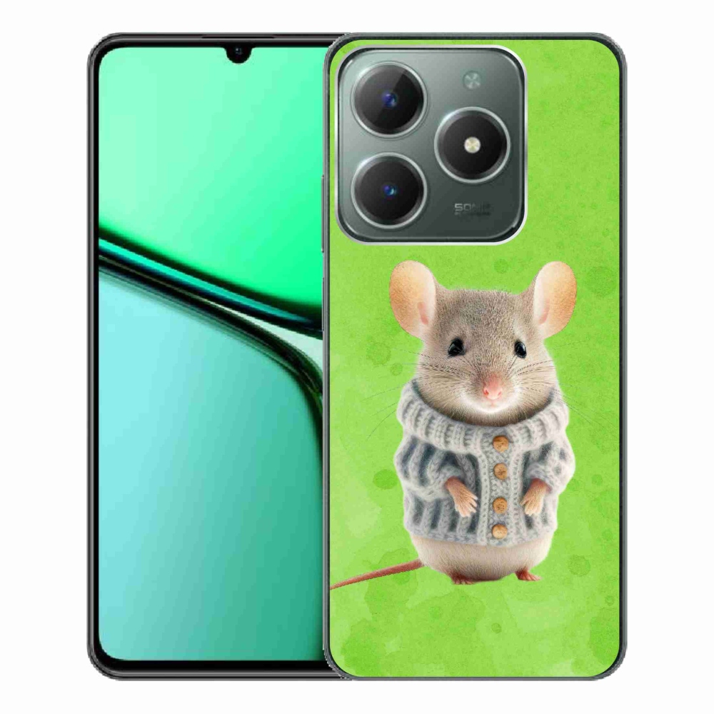 Gelový kryt mmCase na Realme C61 - myška ve svetru