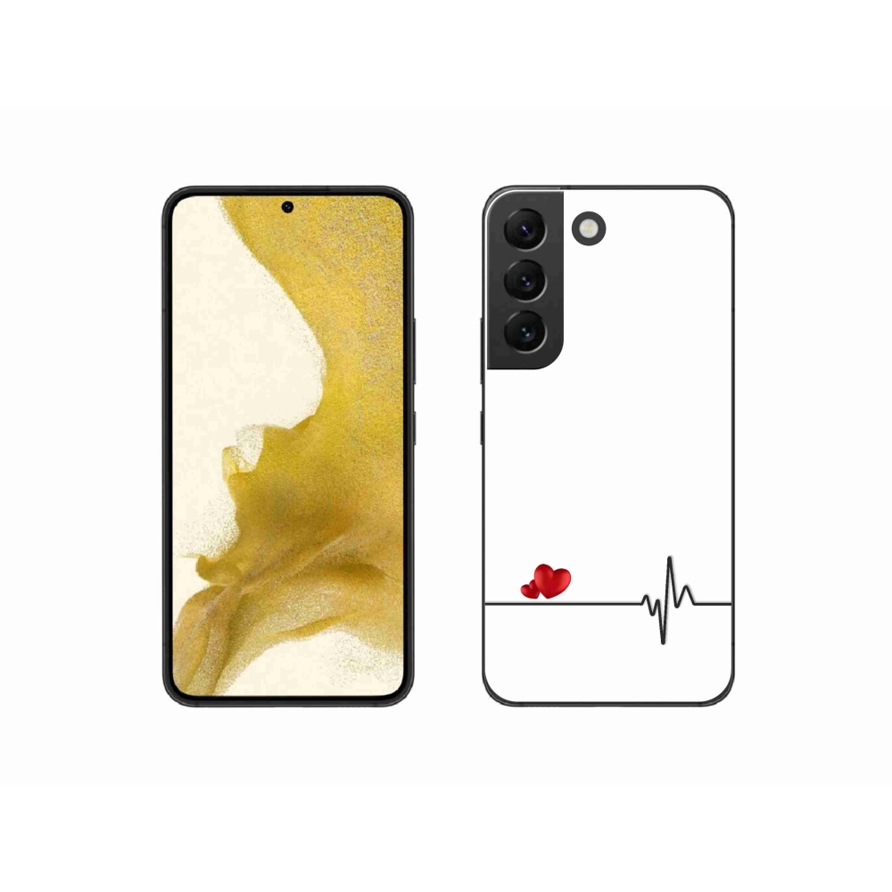 Gelový kryt mmCase na Samsung Galaxy S22 5G - srdce a tep bílé pozadí