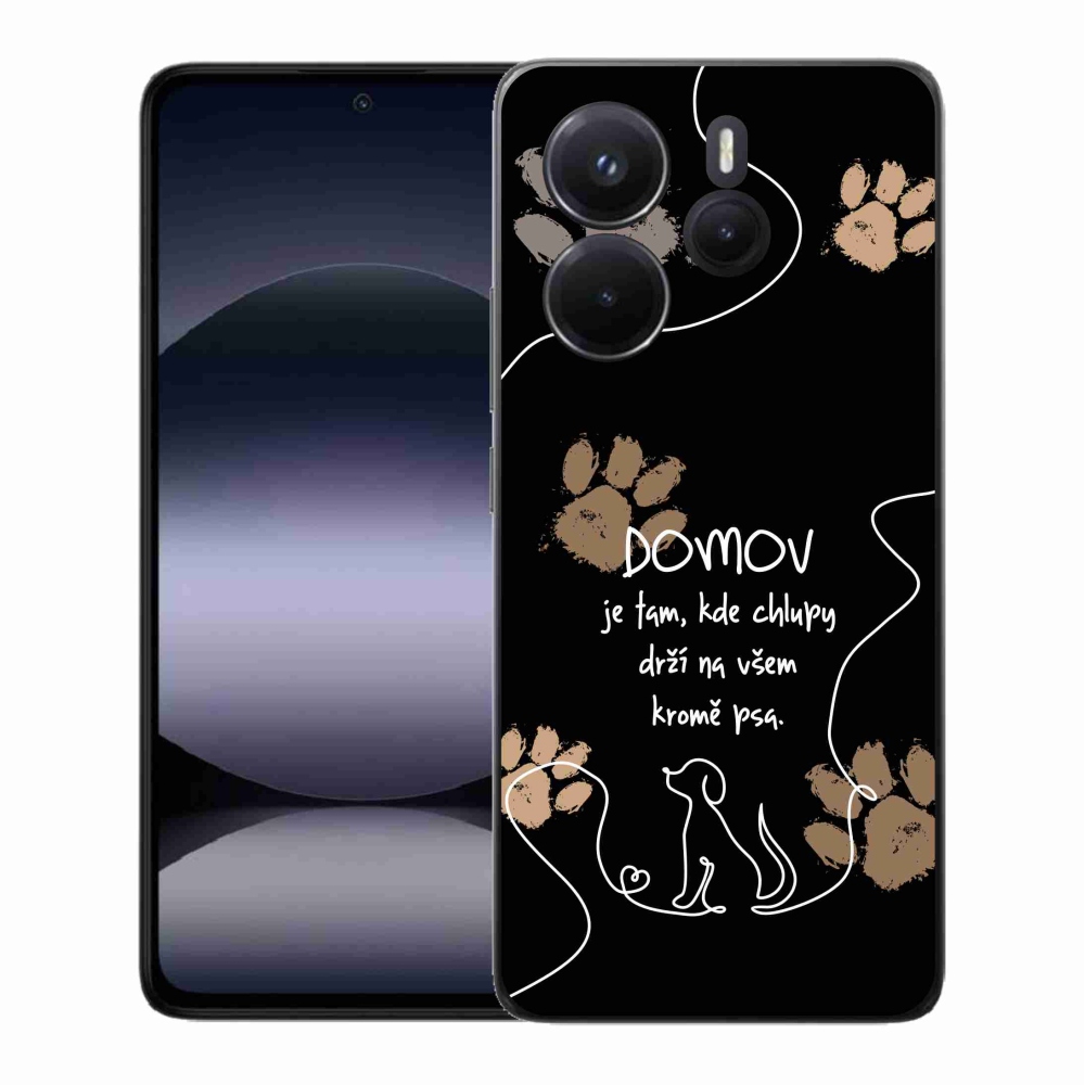Gelový kryt mmCase na Xiaomi Redmi Note 14 - psí motiv černé pozadí