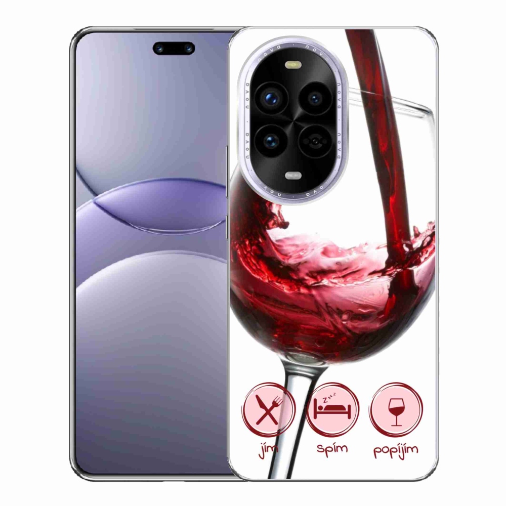 Gelový kryt mmCase na Huawei Nova 13 Pro 5G - sklenička vína červené
