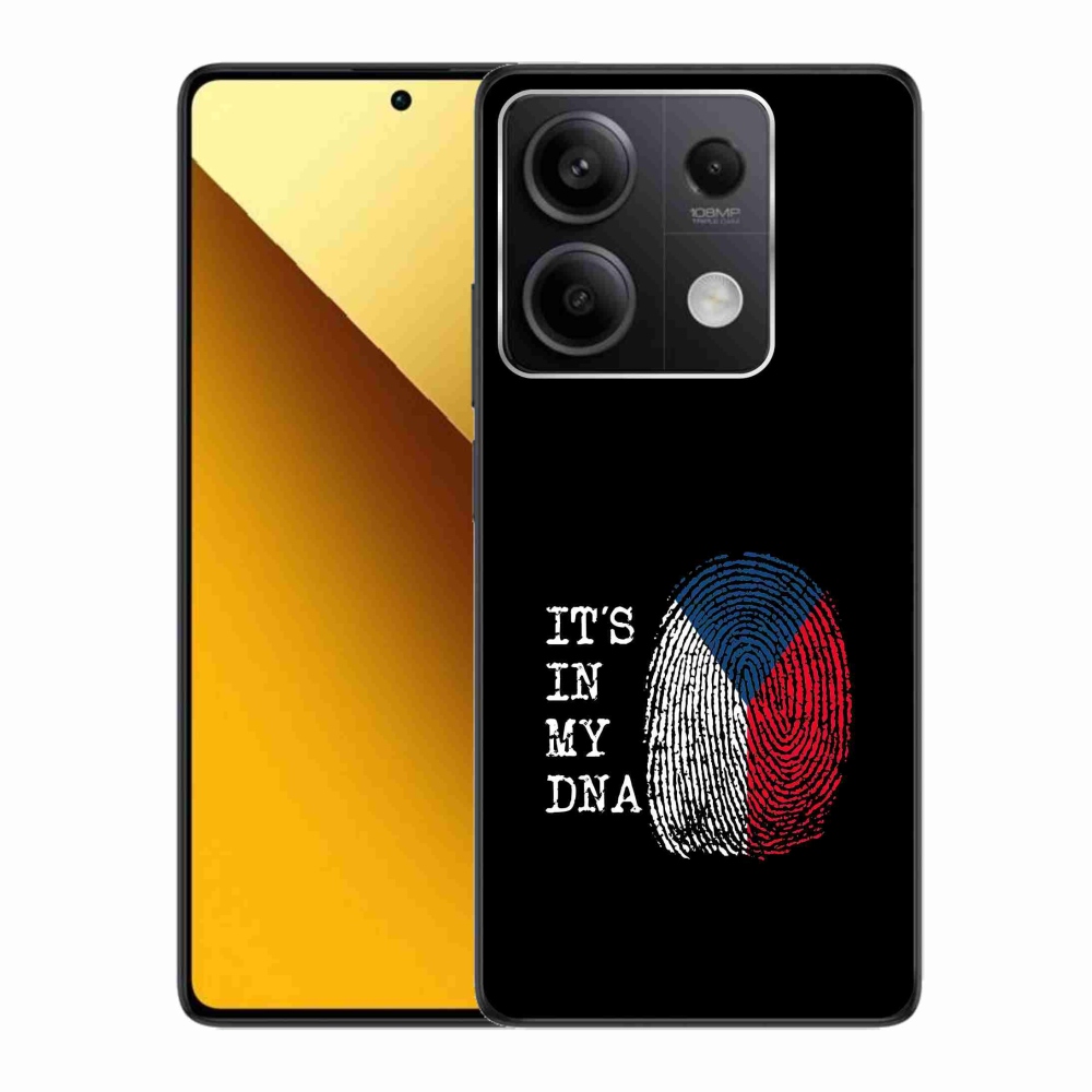 Gelový kryt mmCase na Xiaomi Redmi Note 13 5G - vlajka otisk prstu černé pozadí