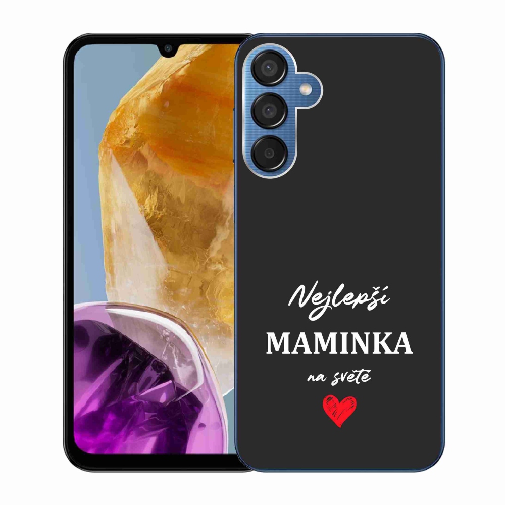 Gelový kryt mmCase na Samsung Galaxy M15 5G - nejlepší maminka 1 černé pozadí