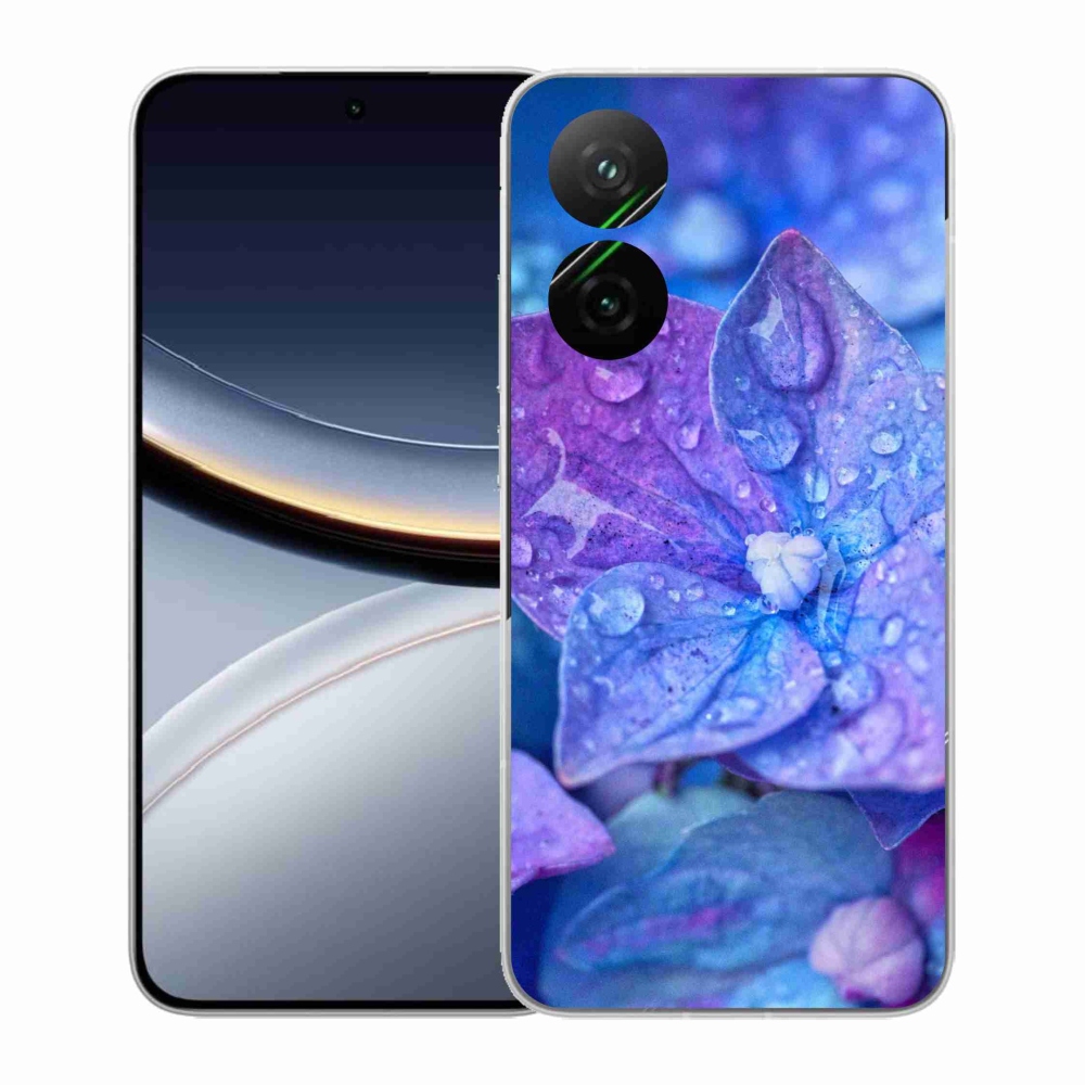 Gelový kryt mmCase na Xiaomi Poco F7 5G - fialový květ