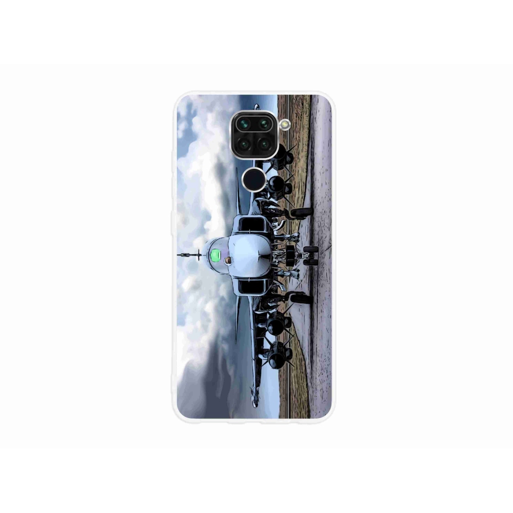 Gelový kryt mmCase na Xiaomi Redmi Note 9 - vojenské letadlo