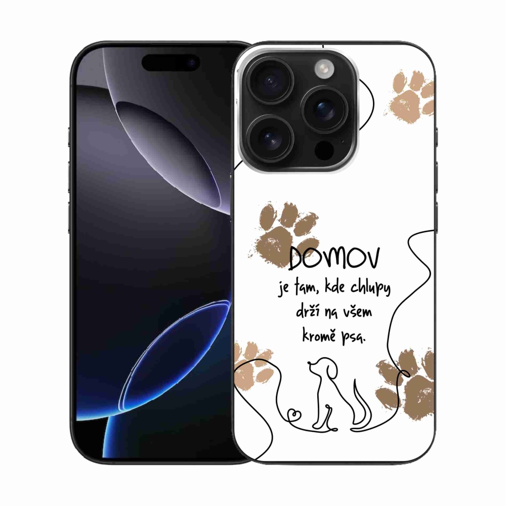 Gelový kryt mmCase na iPhone 16 Pro - psí motiv bílé pozadí