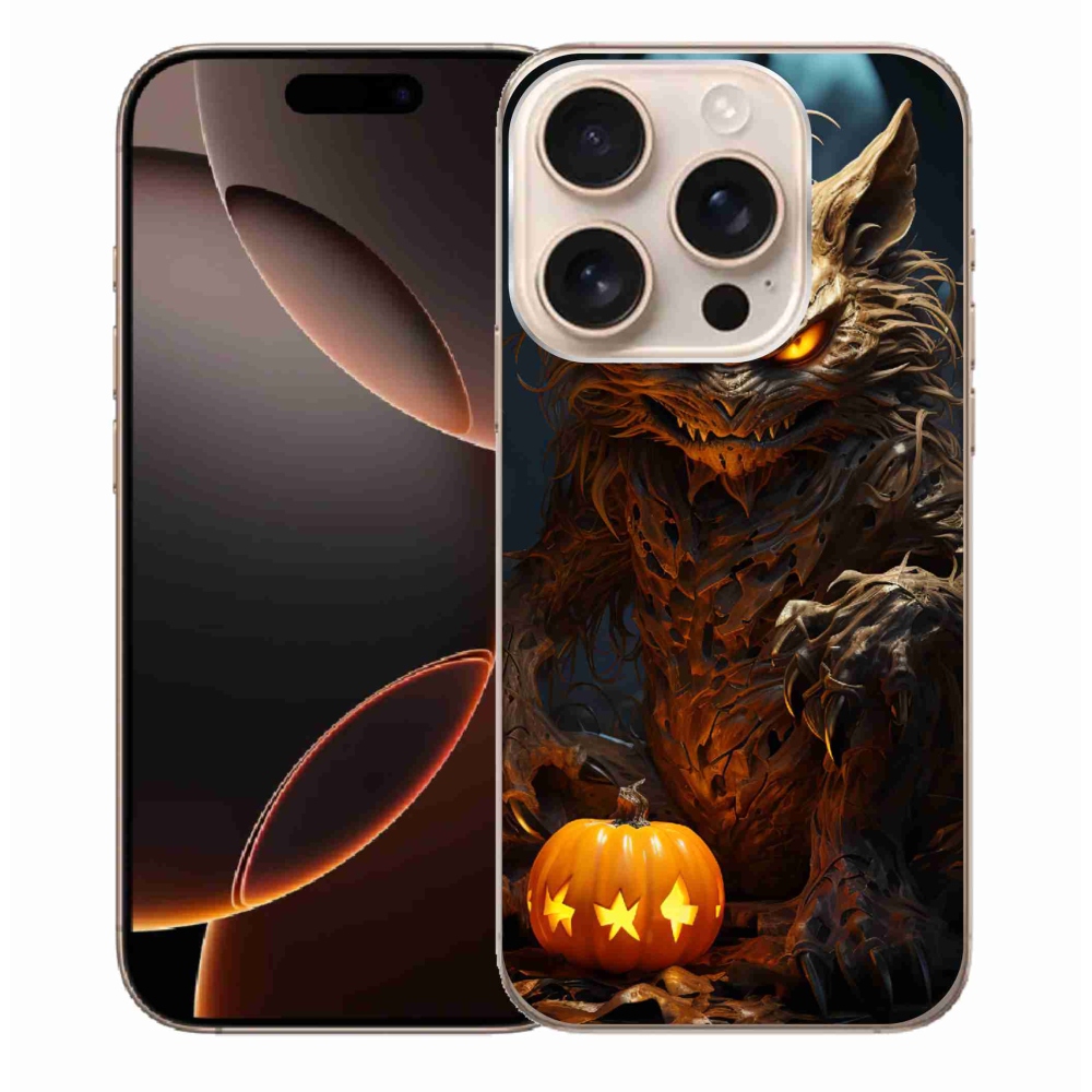 Gelový kryt mmCase na iPhone 16 Pro Max - halloweenská příšera