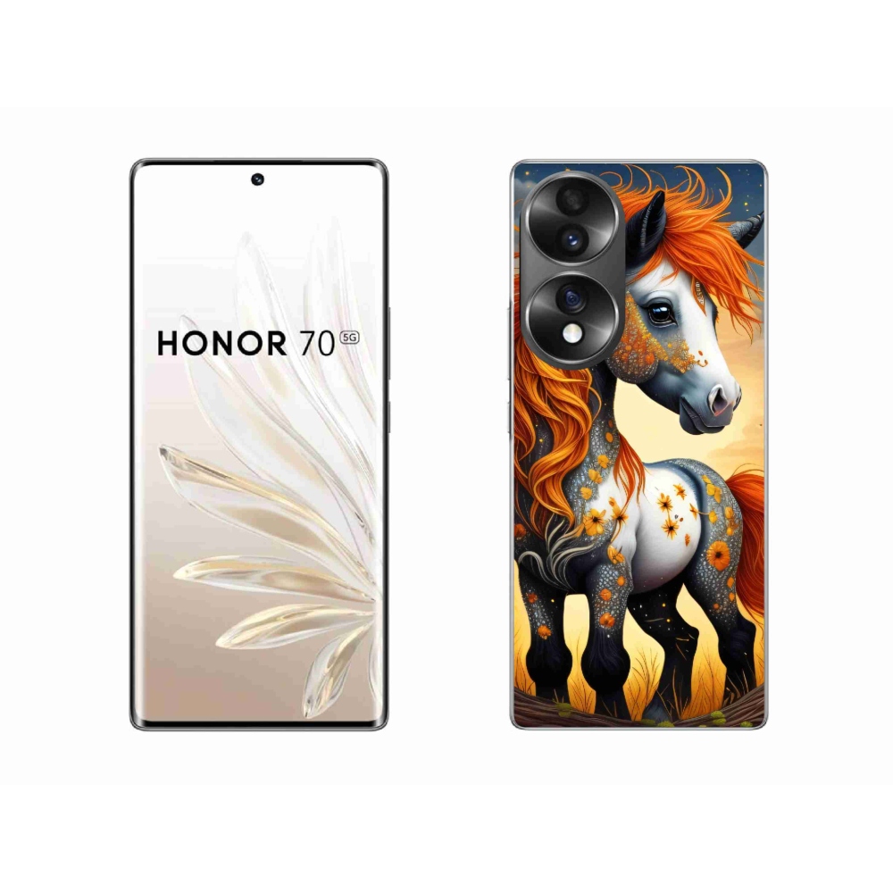 Gelový kryt mmCase na Honor 70 - barevný poník