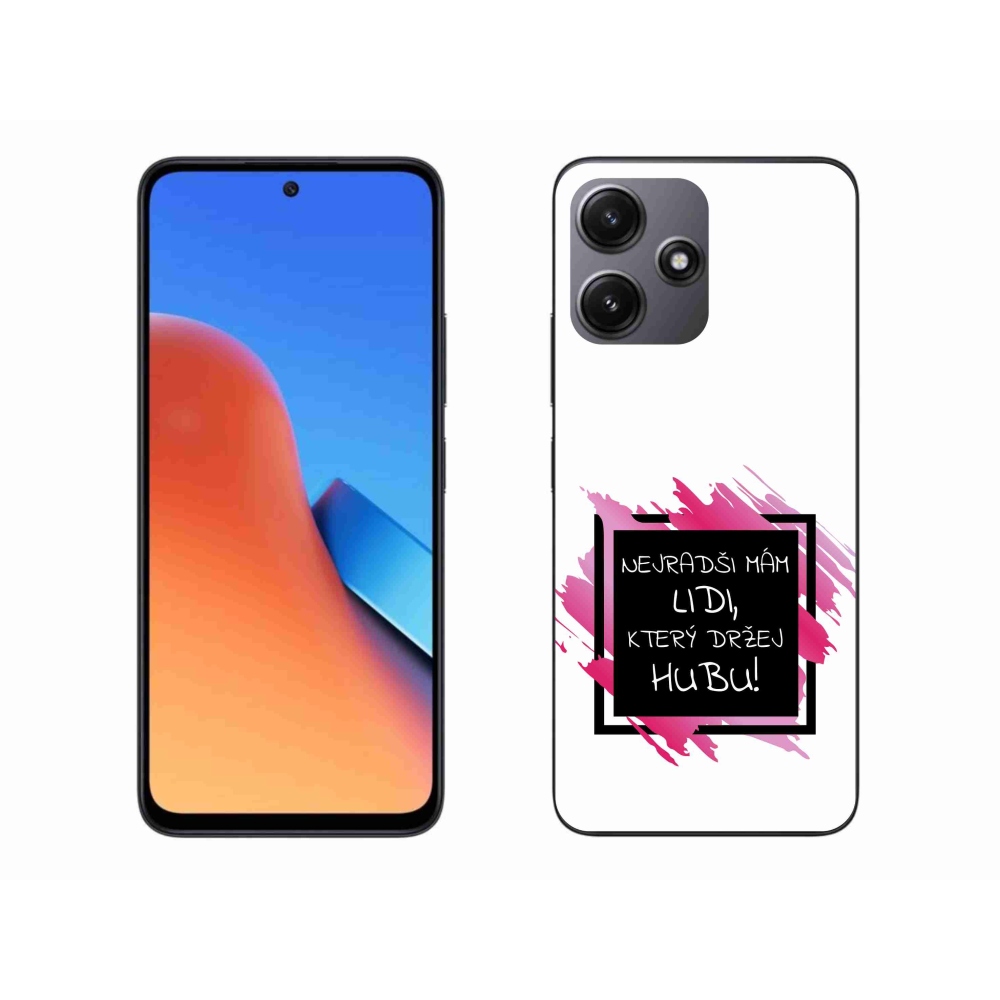 Gelový kryt mmCase na Xiaomi Redmi 12 5G - vtipný text 7 černobílé pozadí