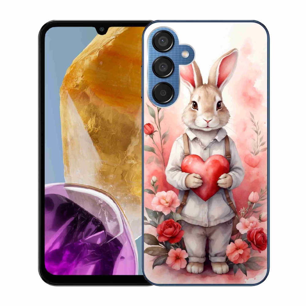 Gelový kryt mmCase na Samsung Galaxy M15 5G - zajíc se srdíčkem