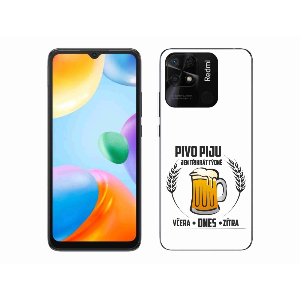 Gelový kryt mmCase na Xiaomi Redmi 10C - pivní motiv bílé pozadí