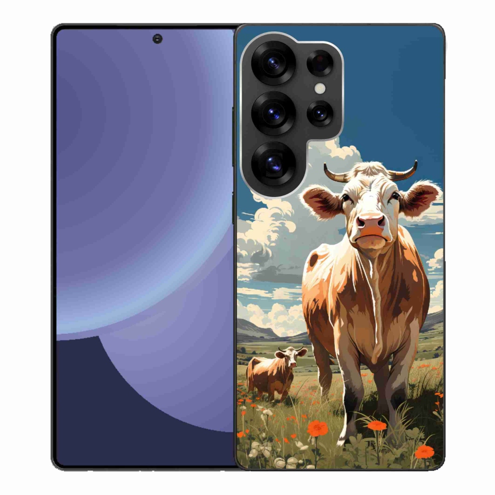 Gelový kryt mmCase na Samsung Galaxy S25 Ultra - krávy na louce