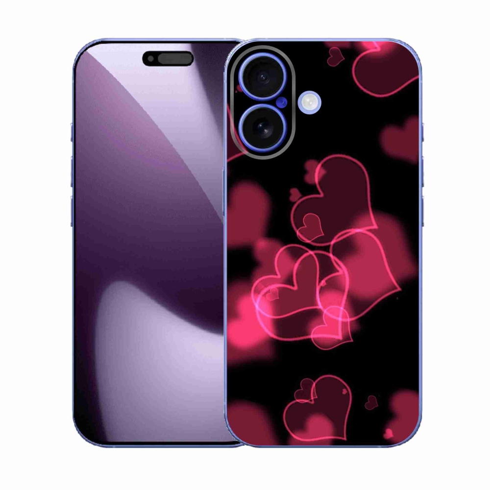 Gelový kryt mmCase na iPhone 17 - červená srdíčka