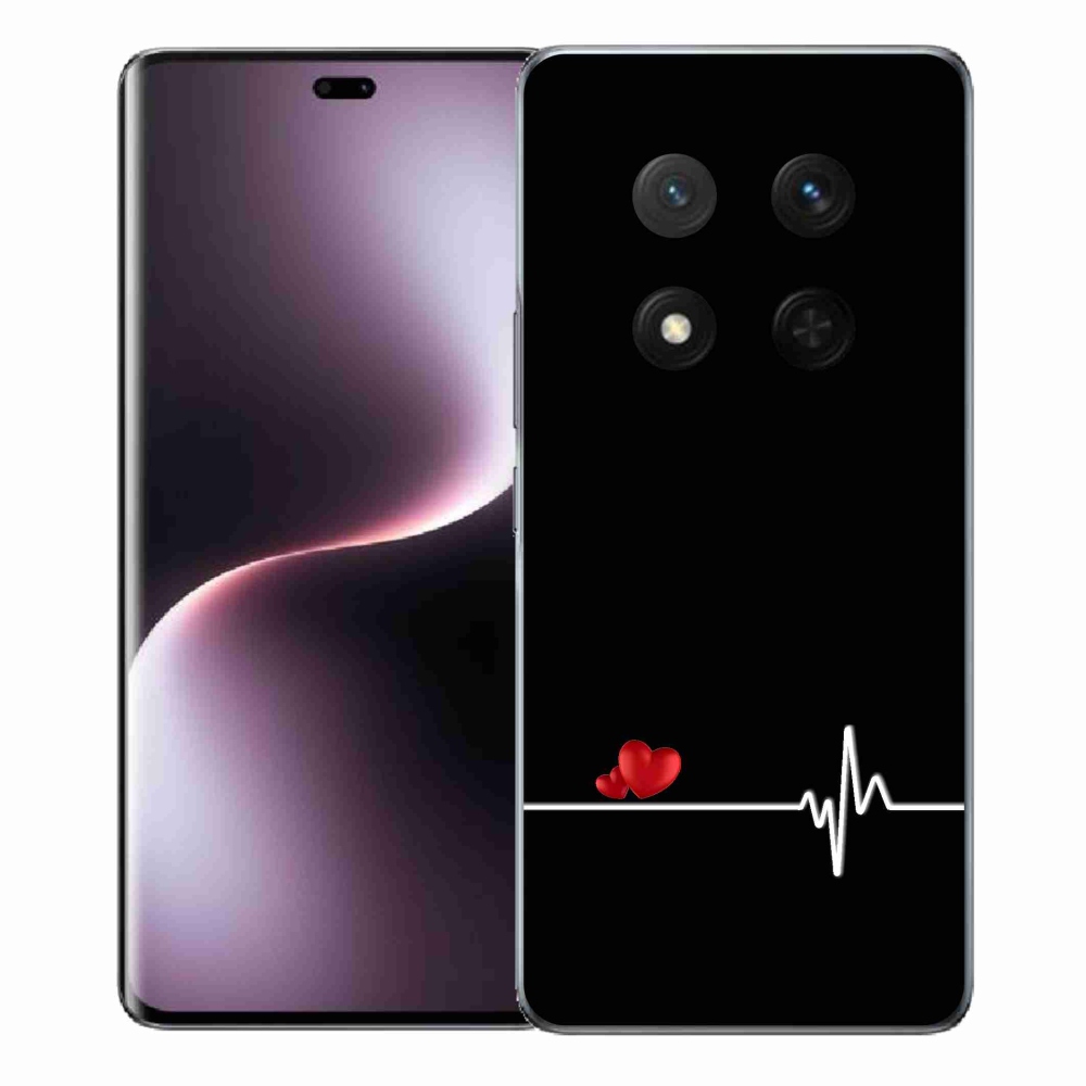 Gelový kryt mmCase na Honor Magic 7 Lite 5G - srdce a tep černé pozadí