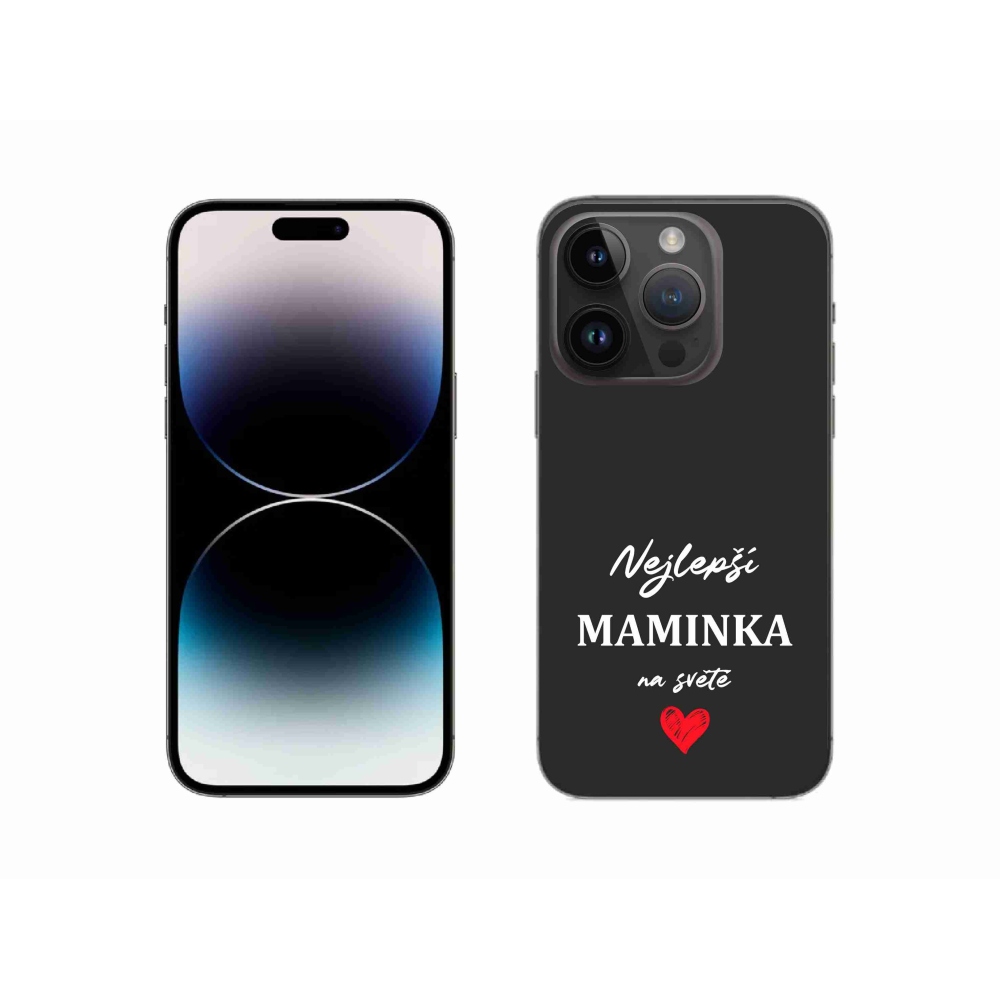 Gelový kryt mmCase na iPhone 14 Pro 6.1 - nejlepší maminka 1 černé pozadí