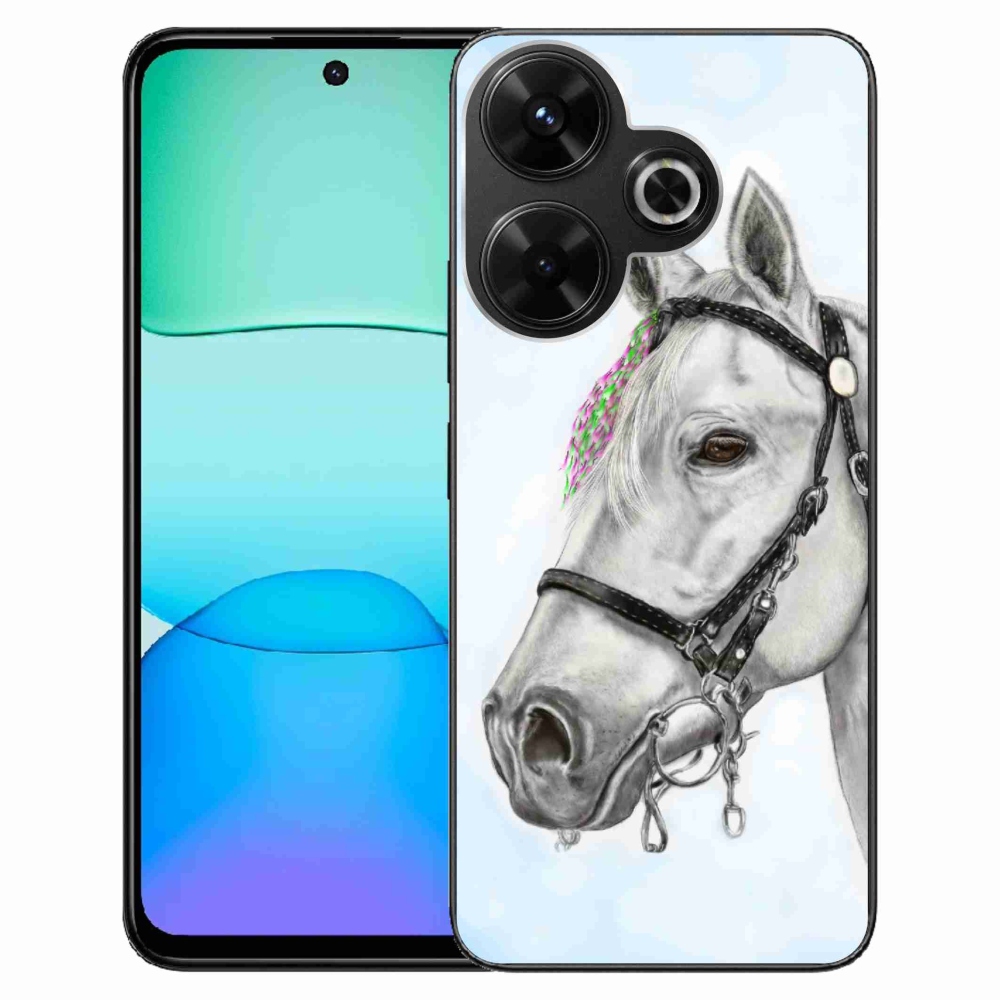 Gelový kryt mmCase na Xiaomi Redmi 13 4G/Poco M6 4G - bílý kůň 1