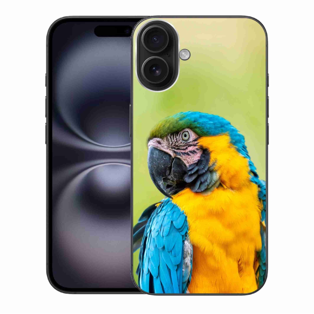 Gelový obal mmCase na iPhone 16 Plus - papoušek ara 2