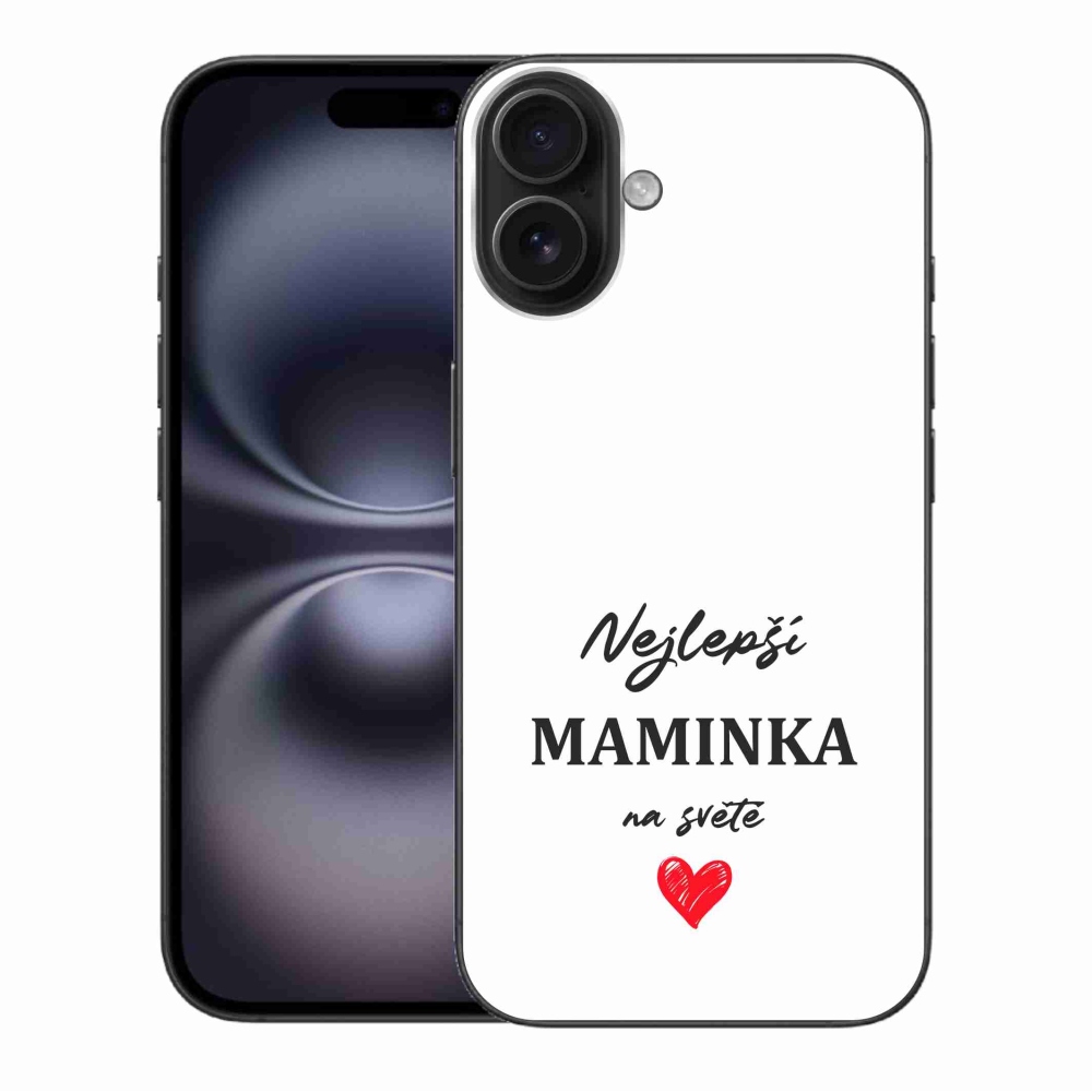 Gelový kryt mmCase na iPhone 16 Plus - nejlepší maminka 1 bílé pozadí