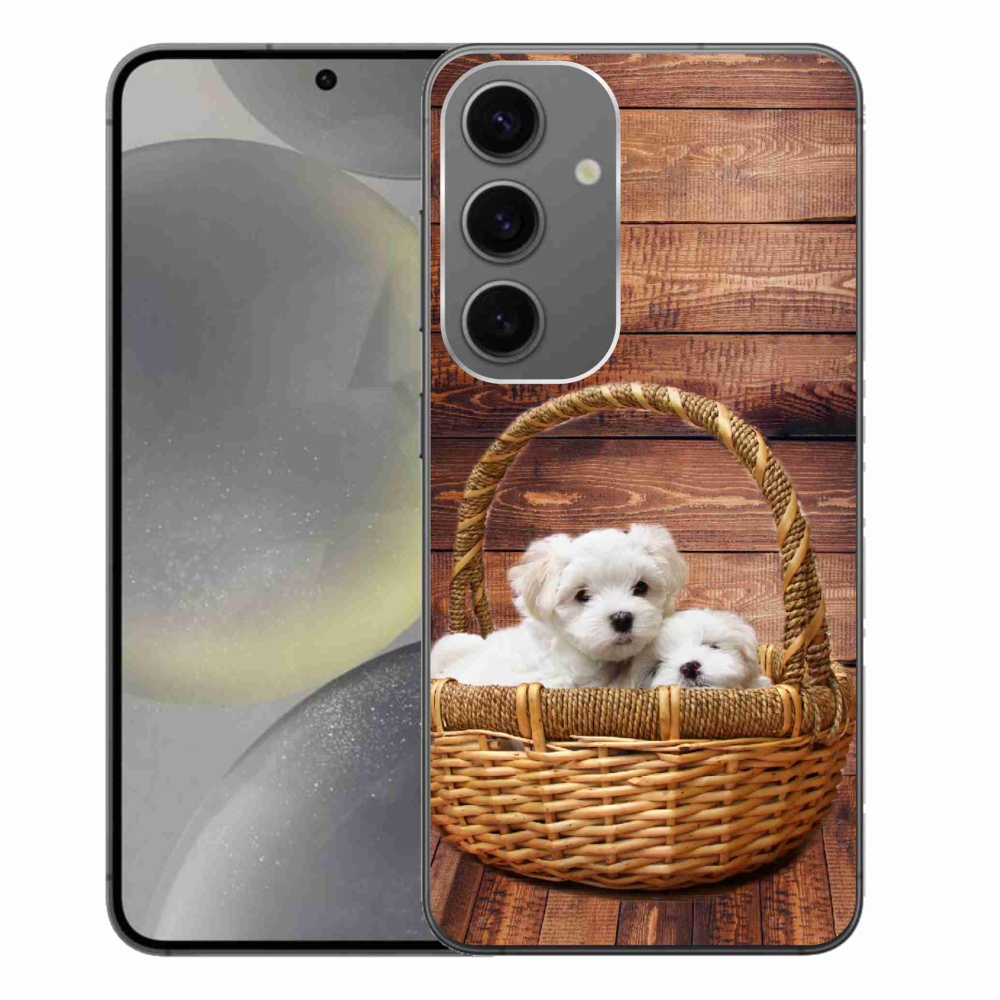 Gelový kryt mmCase na Samsung Galaxy S24+ - štěňátka