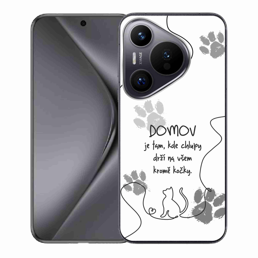 Gelový kryt mmCase na Huawei Pura 70 - kočičí motiv bílé pozadí