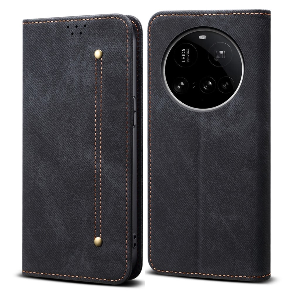 Jeanse knížkové pouzdro na Xiaomi 15 Ultra - černé
