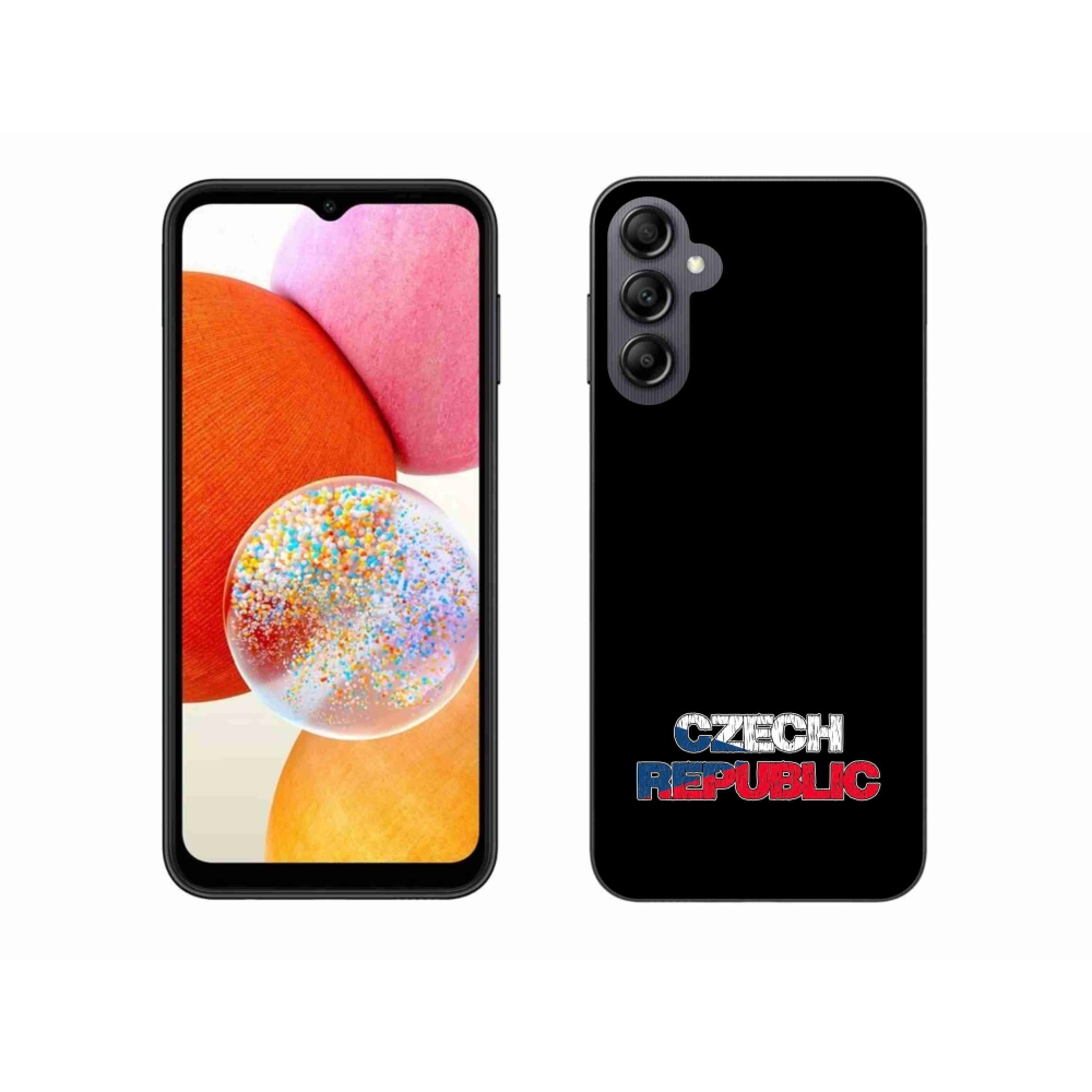 Gelový kryt mmCase na Samsung Galaxy A14 4G/5G - Czech Republic černé pozadí