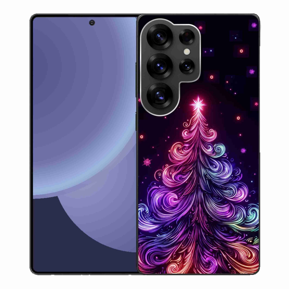 Gelový kryt mmCase na Samsung Galaxy S25 Ultra - neonový vánoční stromek 1