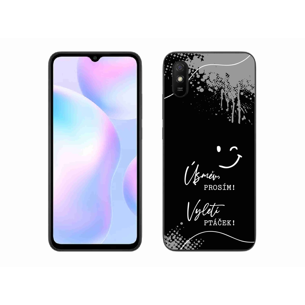 Gelový kryt mmCase na Xiaomi Redmi 9AT - vtipný text 4 černé pozadí