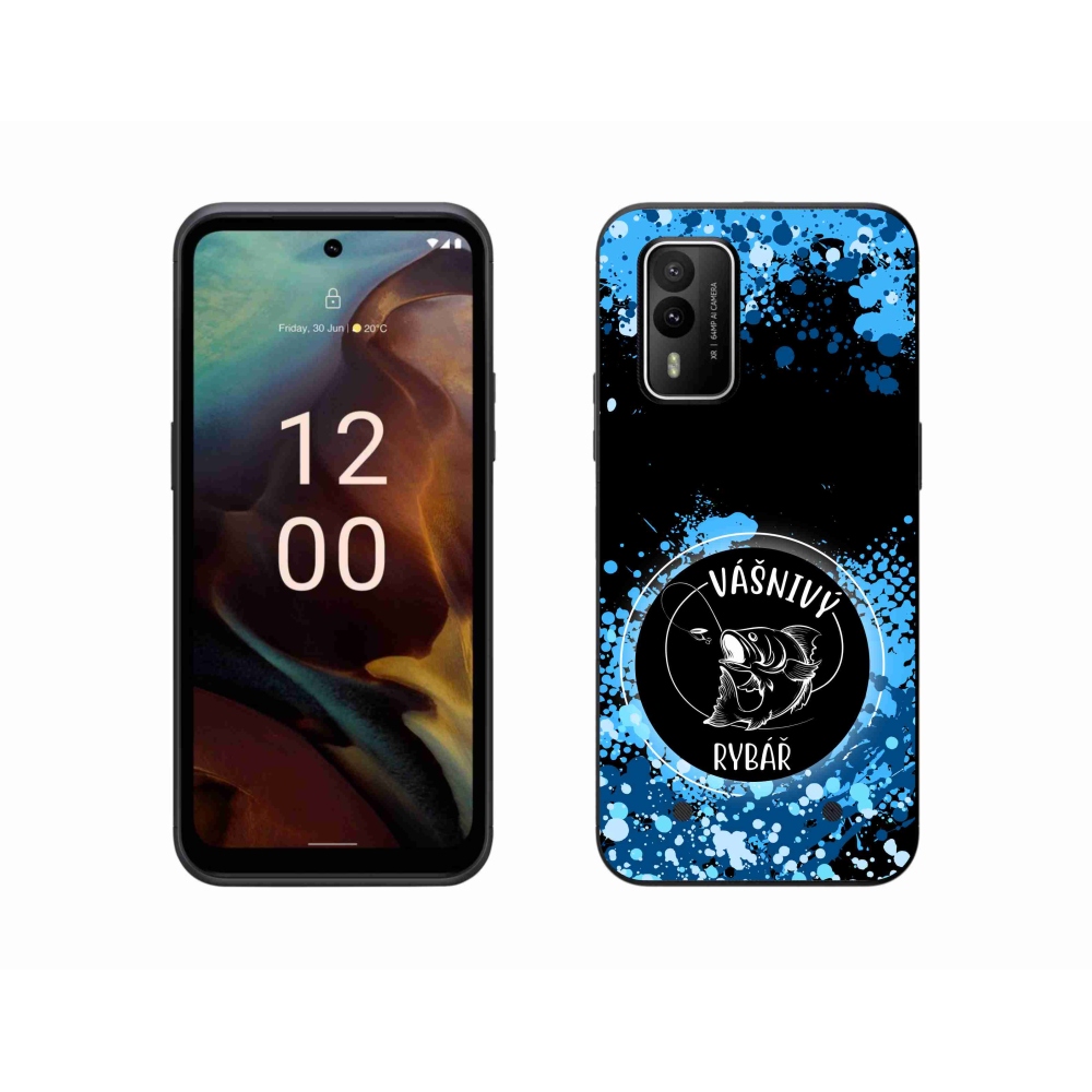 Gelový kryt mmCase na Nokia XR21 - vášnivý rybář černé pozadí