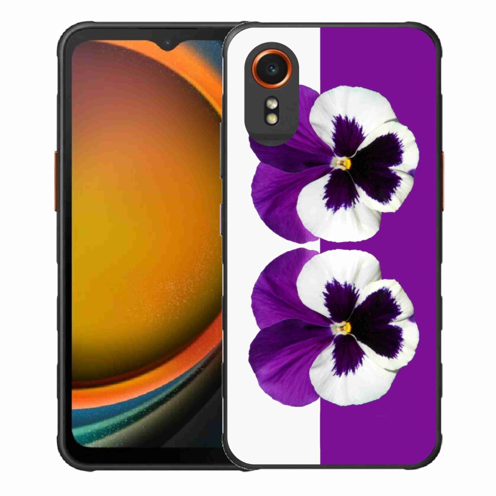 Gelový kryt mmCase na Samsung Galaxy Xcover 7 - fialovobílý květ