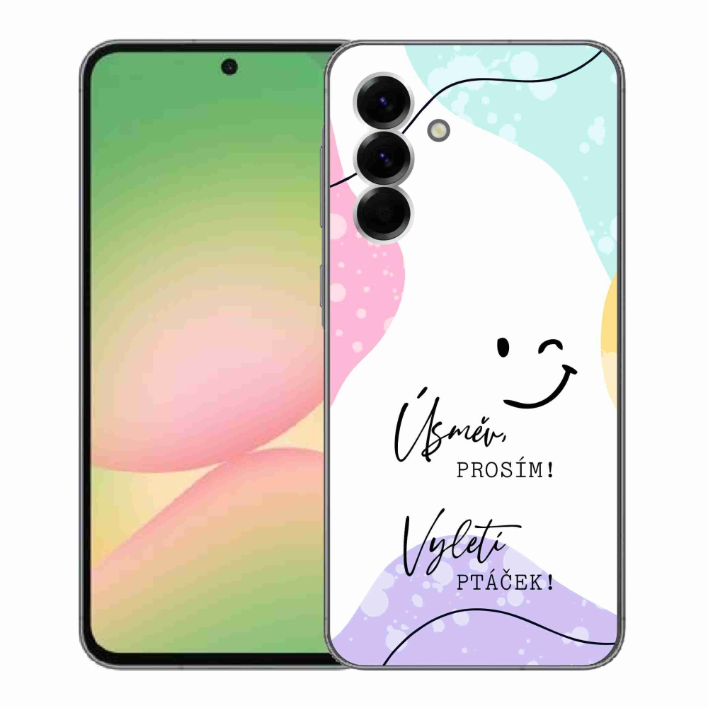 Gelový kryt mmCase na Samsung Galaxy A56 5G - vtipný text 4 bílé pozadí