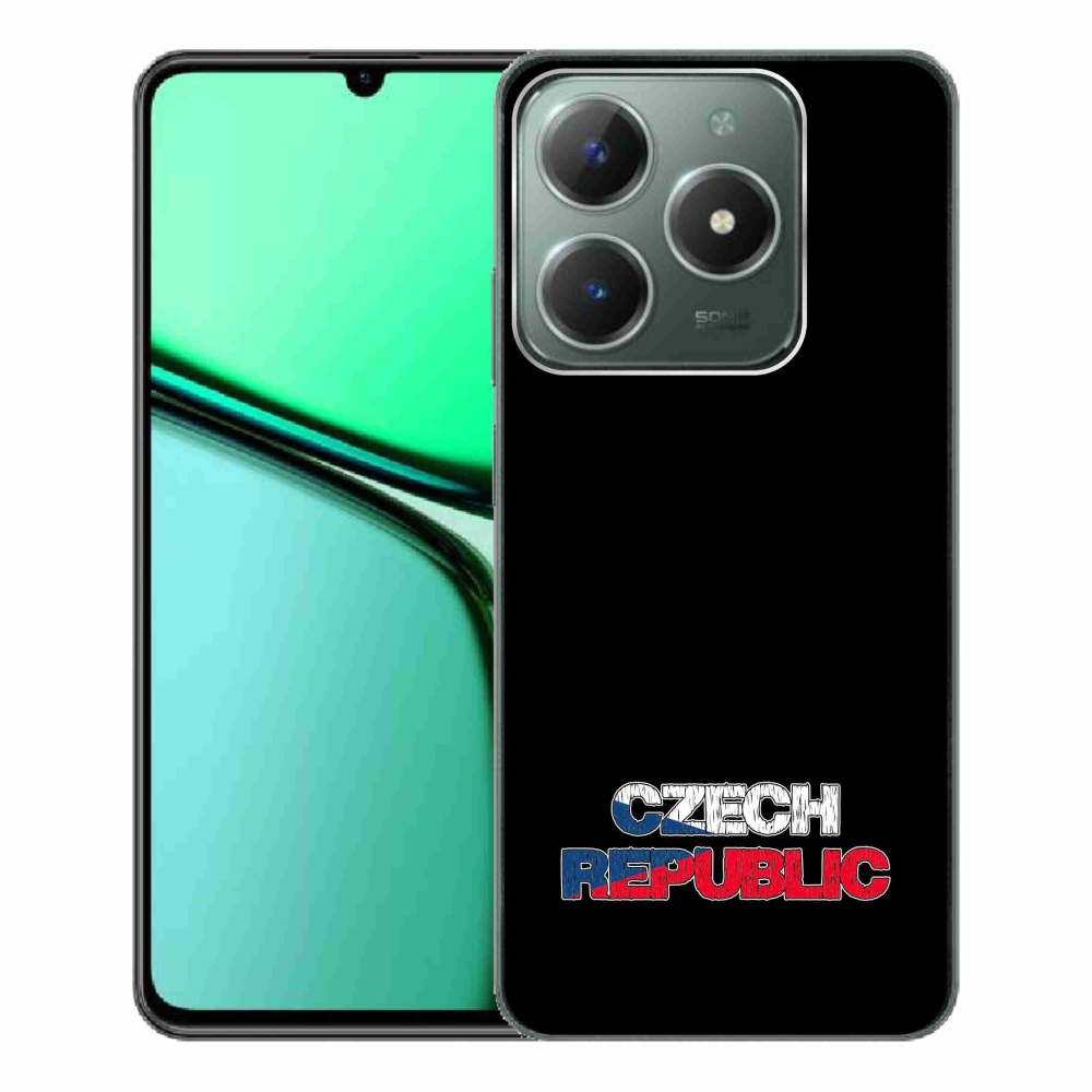 Gelový kryt mmCase na Realme C61 - Czech Republic černé pozadí