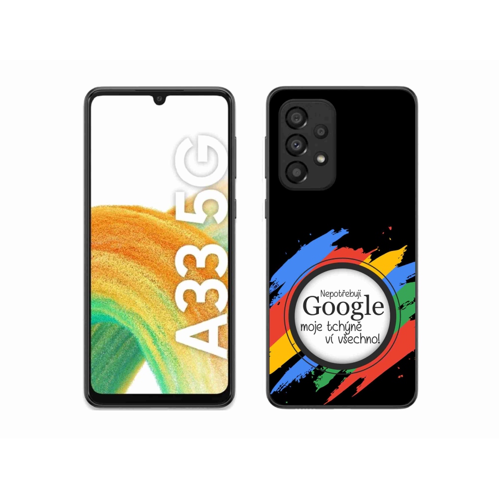 Gelový kryt mmCase na Samsung Galaxy A33 5G - tchýně ví všechno černé pozadí