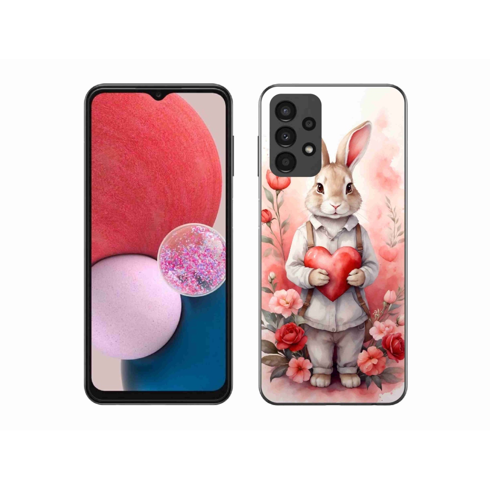 Gelový kryt mmCase na Samsung Galaxy A13 4G - zajíc se srdíčkem