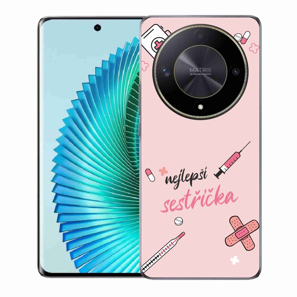 Gelový kryt mmCase na Honor Magic 6 Lite 5G - nejlepší sestřička růžové pozadí