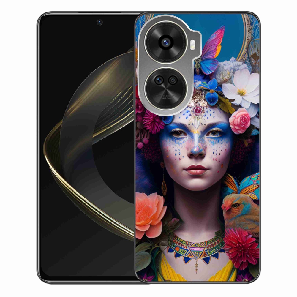 Gelový kryt mmCase na Huawei Nova 12 SE - žena s květinami