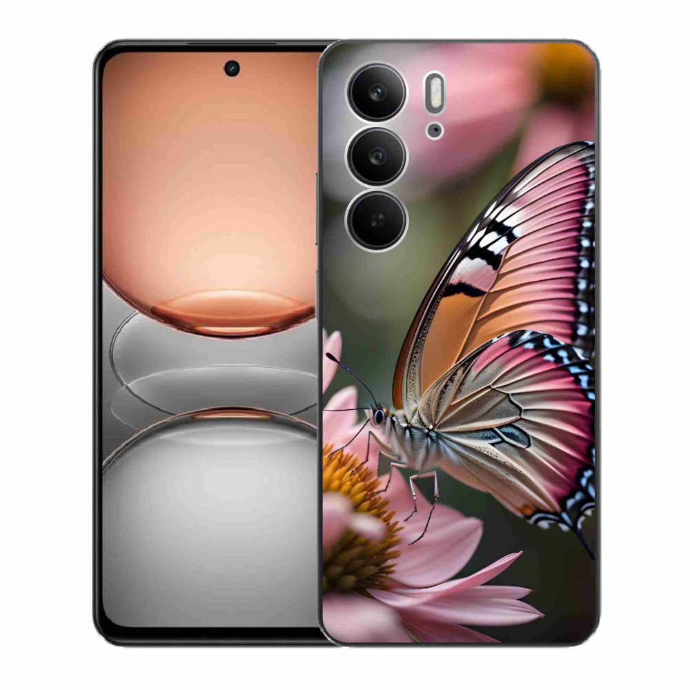 Gelový kryt mmCase na Realme C75 - barevný motýl
