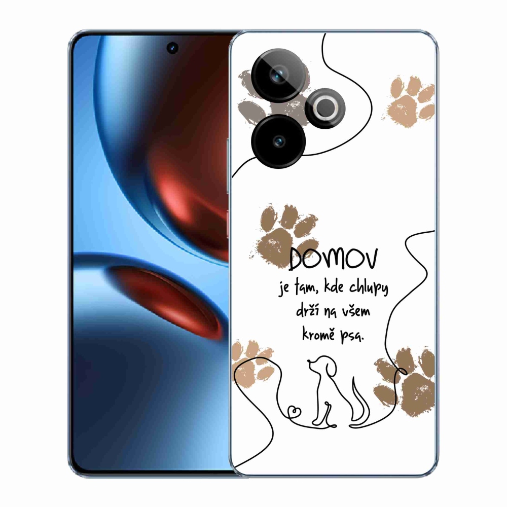 Gelový kryt mmCase na Realme GT 7 5G/GT 7T 5G - psí motiv bílé pozadí