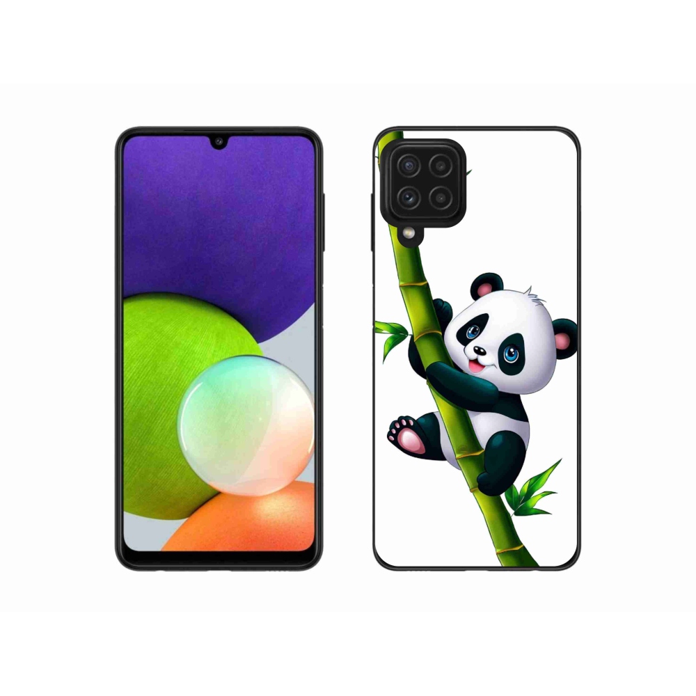 Gelový kryt mmCase na Samsung Galaxy A22 4G - panda na bambusu