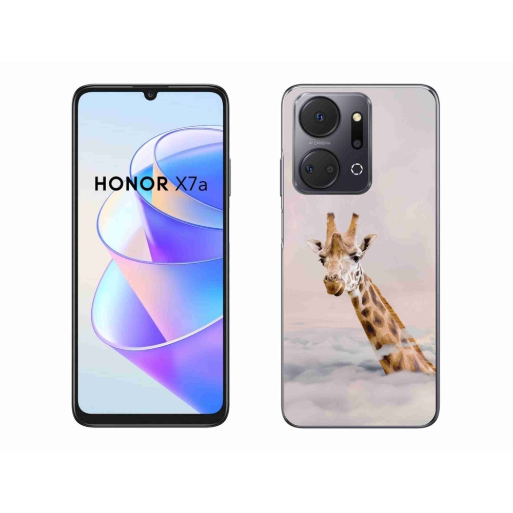 Gelový kryt mmCase na Honor X7a - žirafa v oblacích