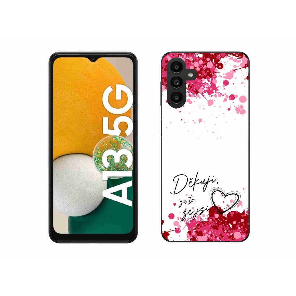 Gelový kryt mmCase na Samsung Galaxy A13 5G - zamilovaný text 2 bílé pozadí